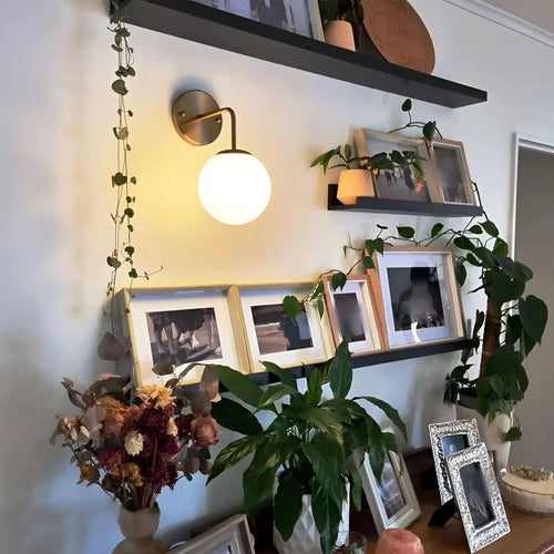 Applique Murale LED Minimaliste Moderne avec Abat - Jour en Lin - Luminenza - Doré