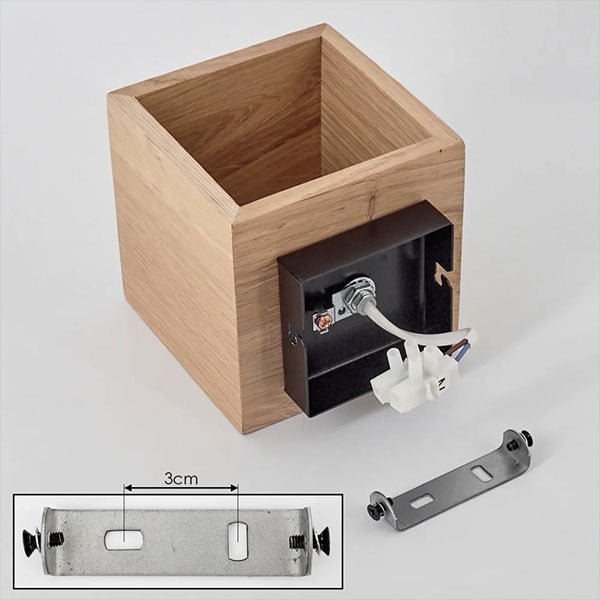 Applique murale LED moderne minimaliste carrée en bois pour Salon - Luminenza - Bois de noyer