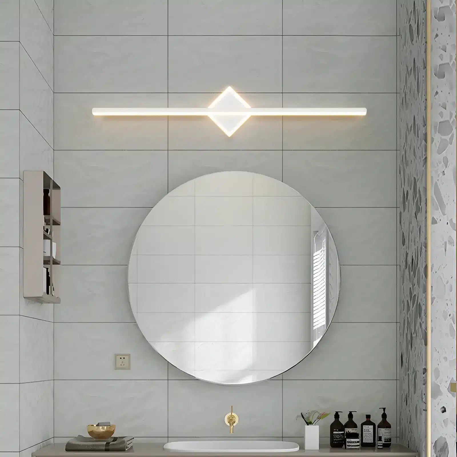 Applique Murale LED Moderne Style Losange pour Miroir, Luminaire Décoratif - Luminenza - Blanc