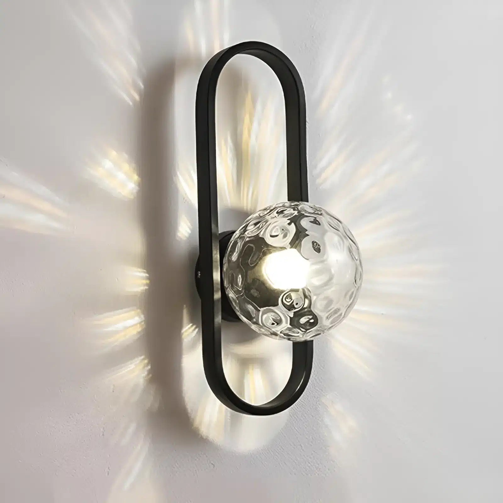 Applique murale LED ovale pour chambre - Luminenza - Noir