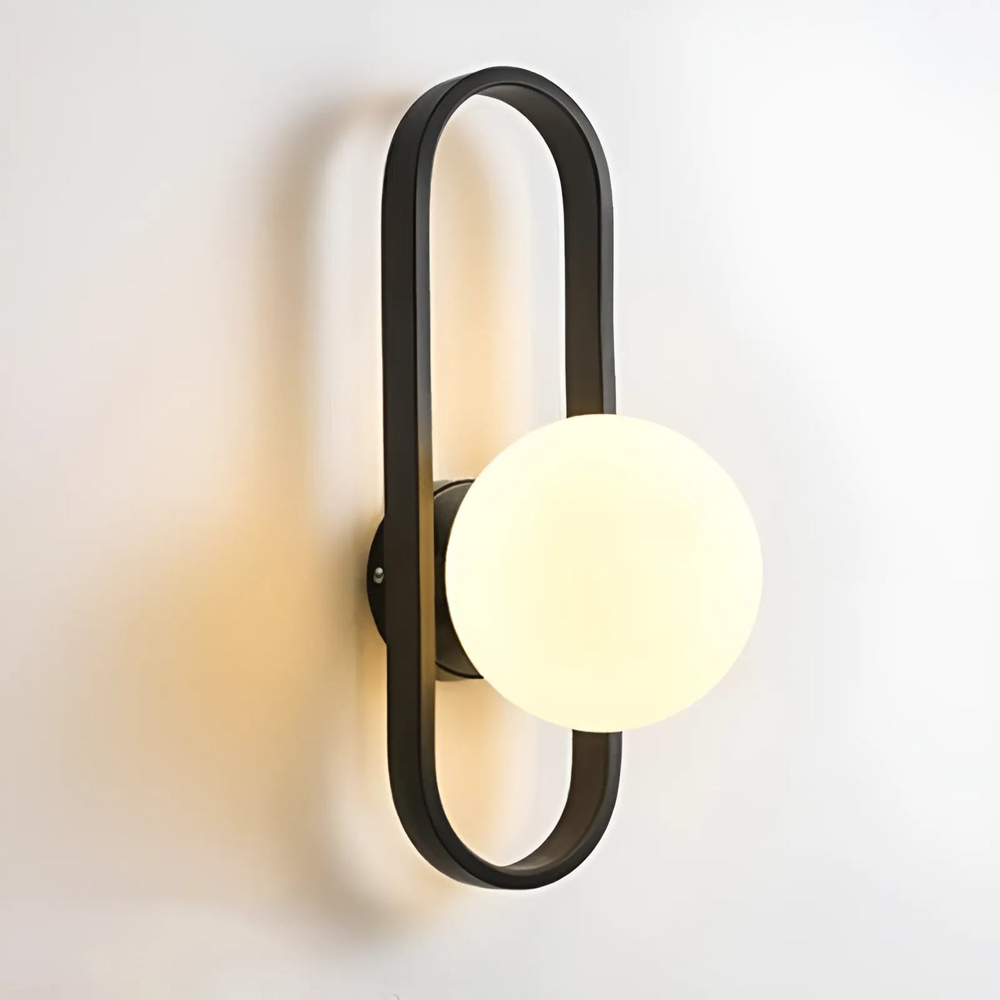 Applique murale LED ovale pour chambre - Luminenza - Noir