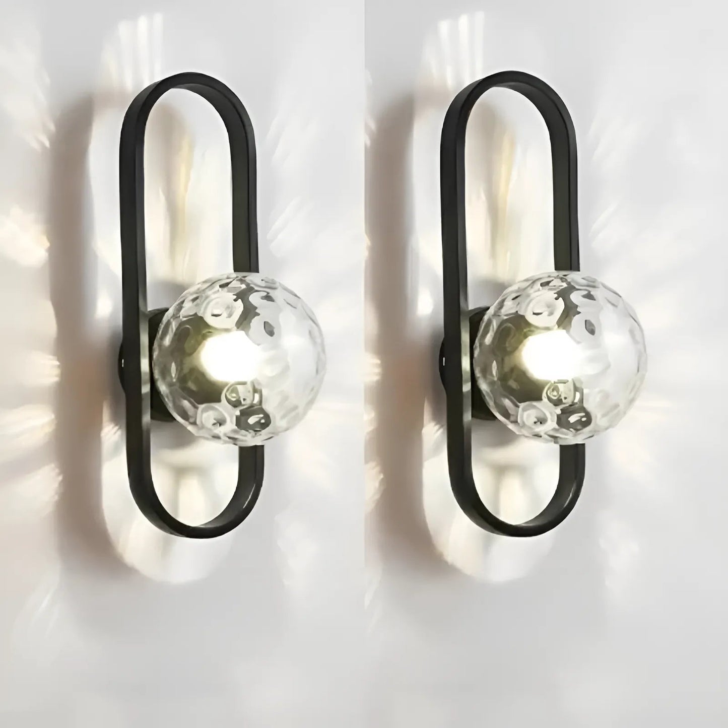 Applique murale LED ovale pour chambre - Luminenza - Noir