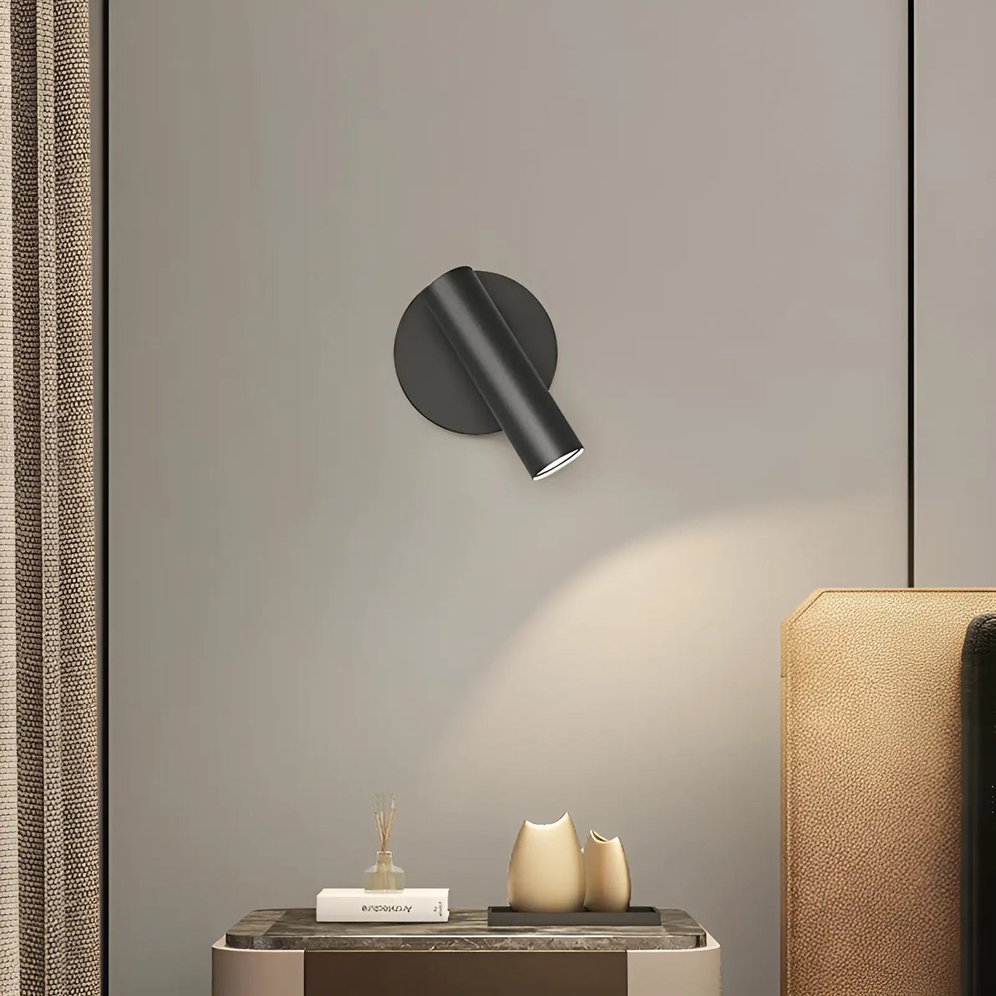 Applique murale LED rotative réglable en forme de tube pour chambre - Luminenza - Blanc