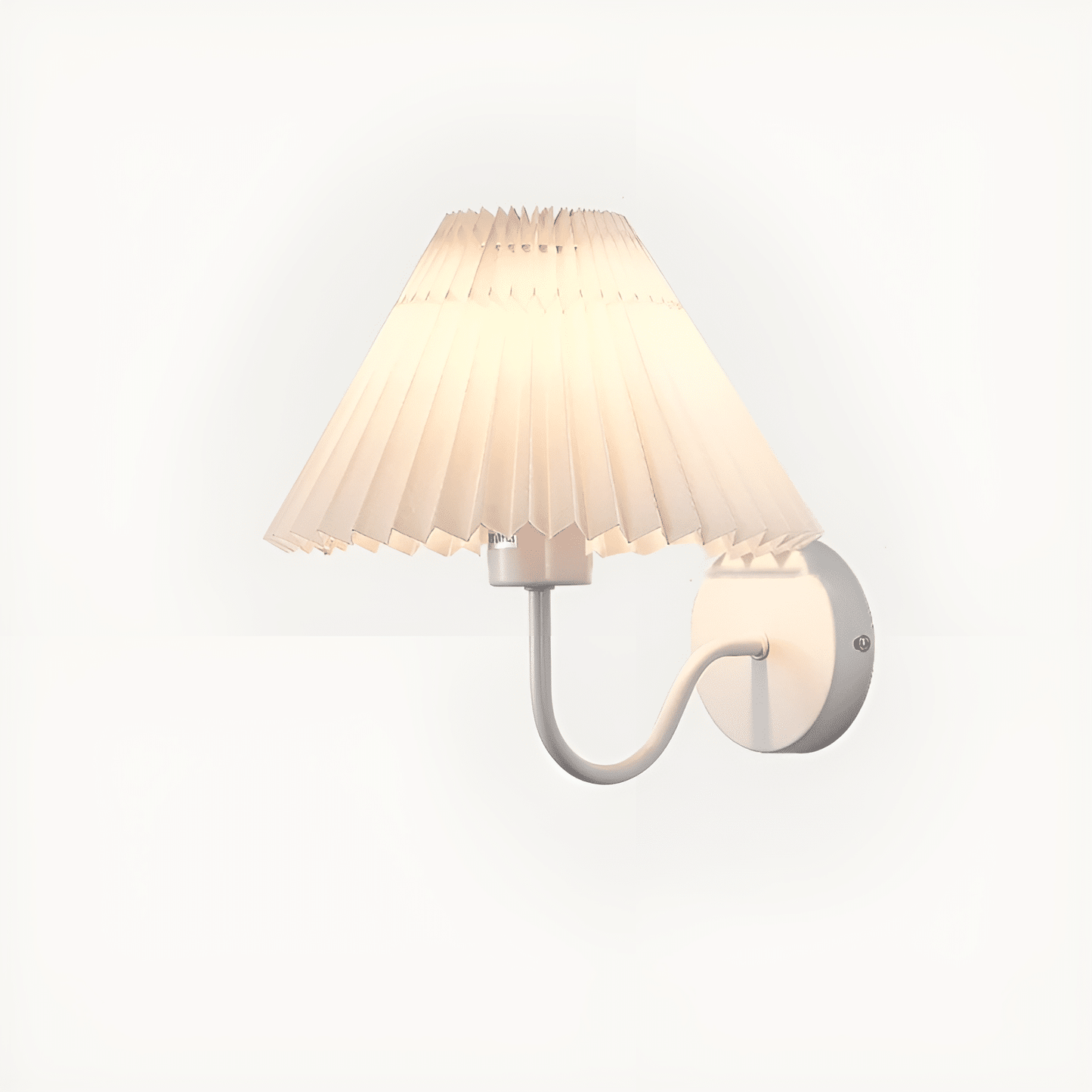 Applique Murale Nordique Rétro en Tissu Plissé Éventail - Luminenza - Blanc