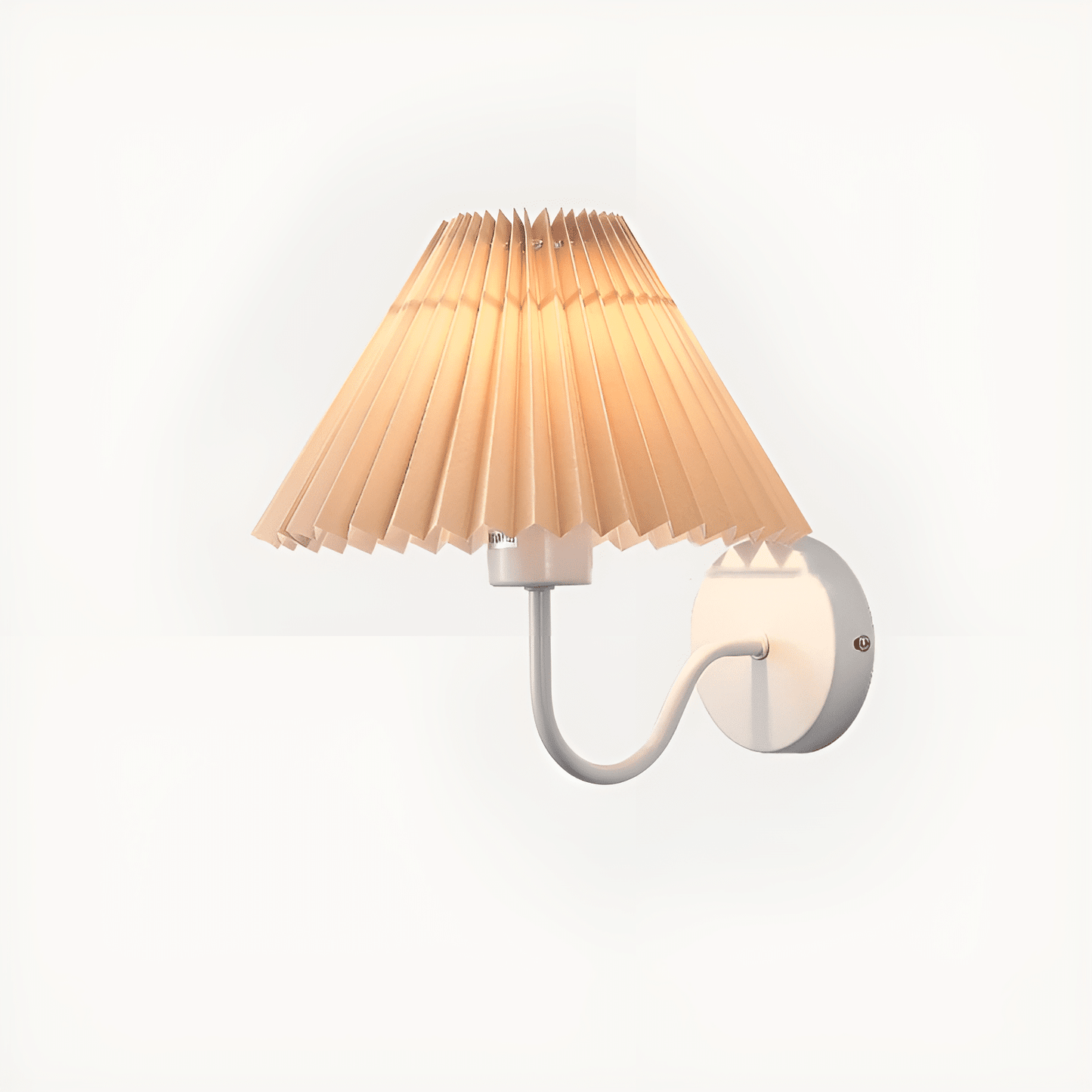 Applique Murale Nordique Rétro en Tissu Plissé Éventail - Luminenza - Blanc