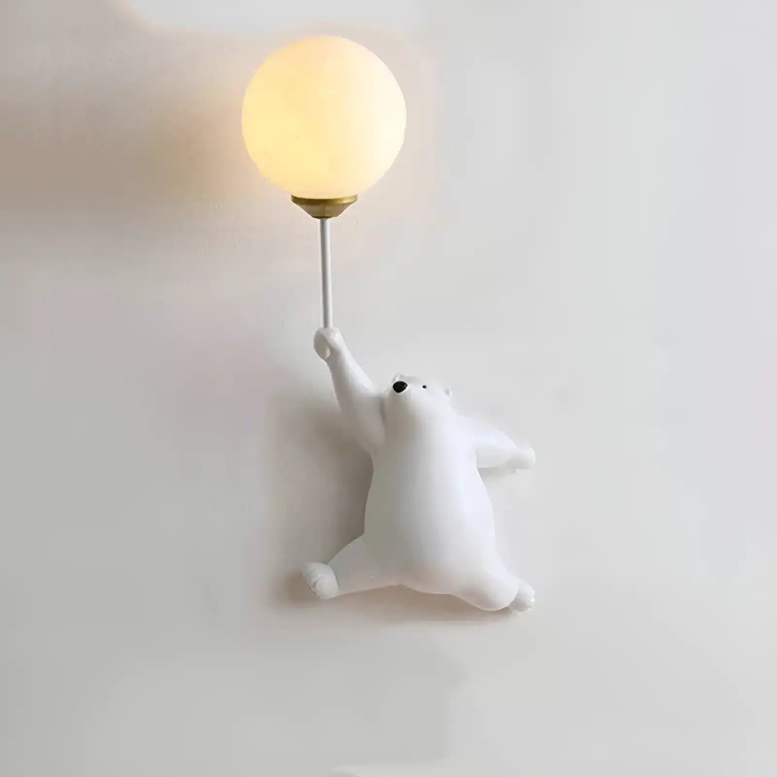 Applique murale ours avec ballon 3D pour chambre - Luminenza - Blanc