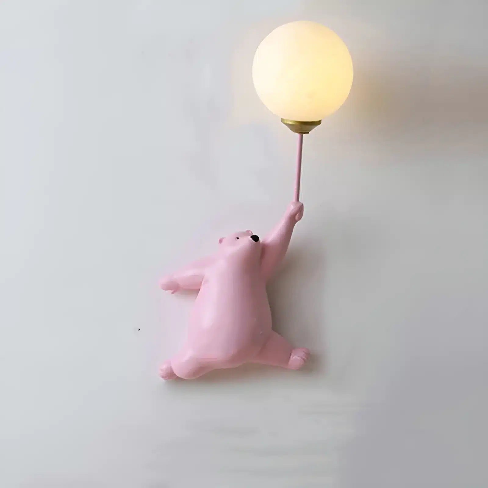 Applique murale ours avec ballon 3D pour chambre - Luminenza - Blanc