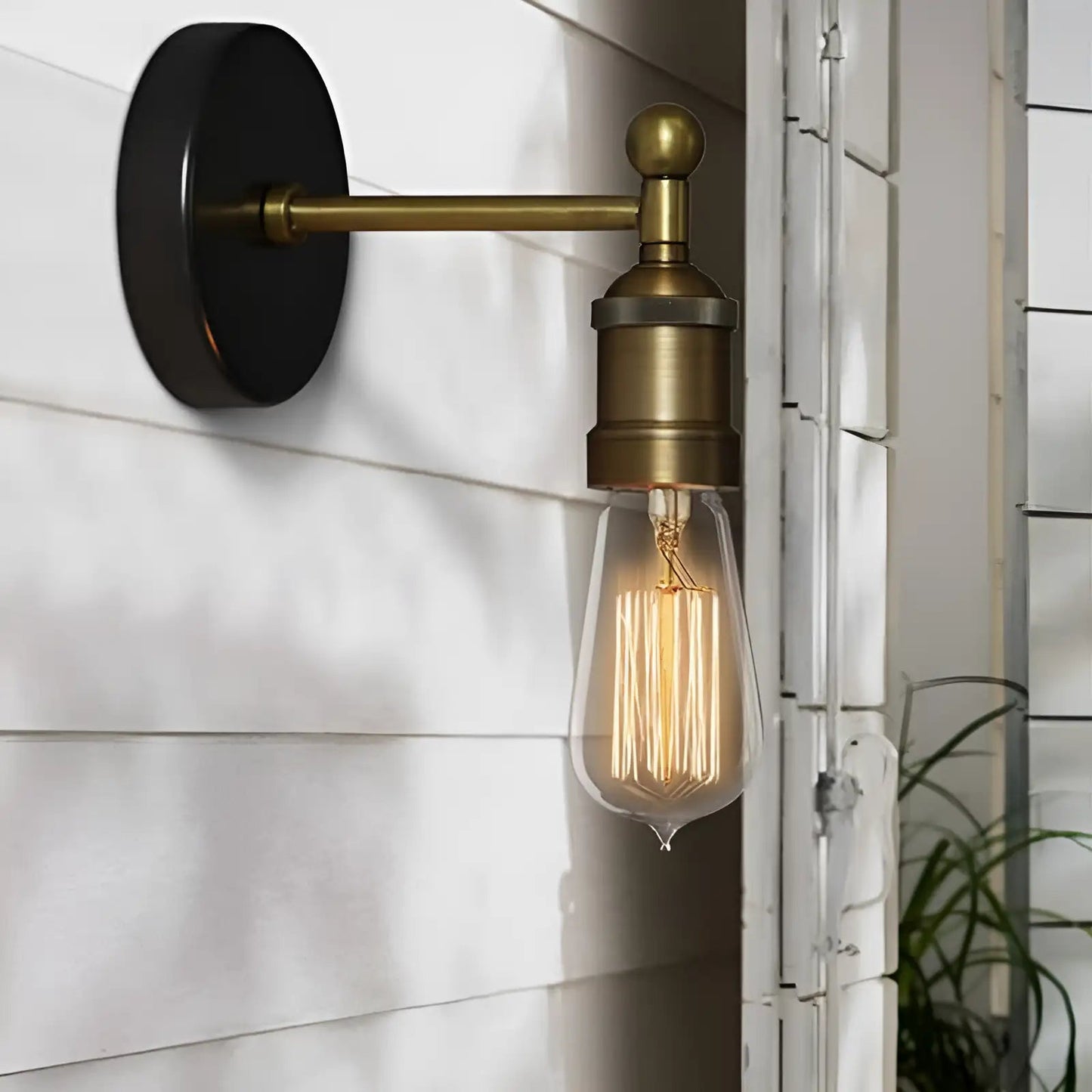 Applique murale Rétro et Rustique pour chambre - Luminenza - Noir Doré