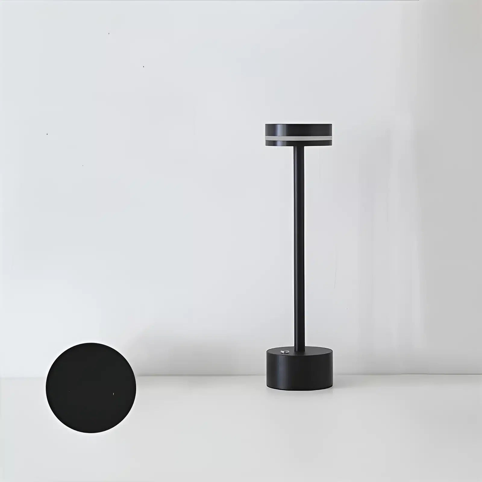 Lampe cylindre tactile rechargeable pour chambre - Luminenza - Noir