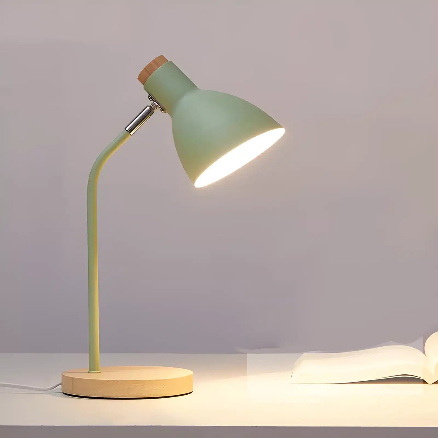 Lampe de bureau nordique en bois pour chambre - Luminenza - Vert