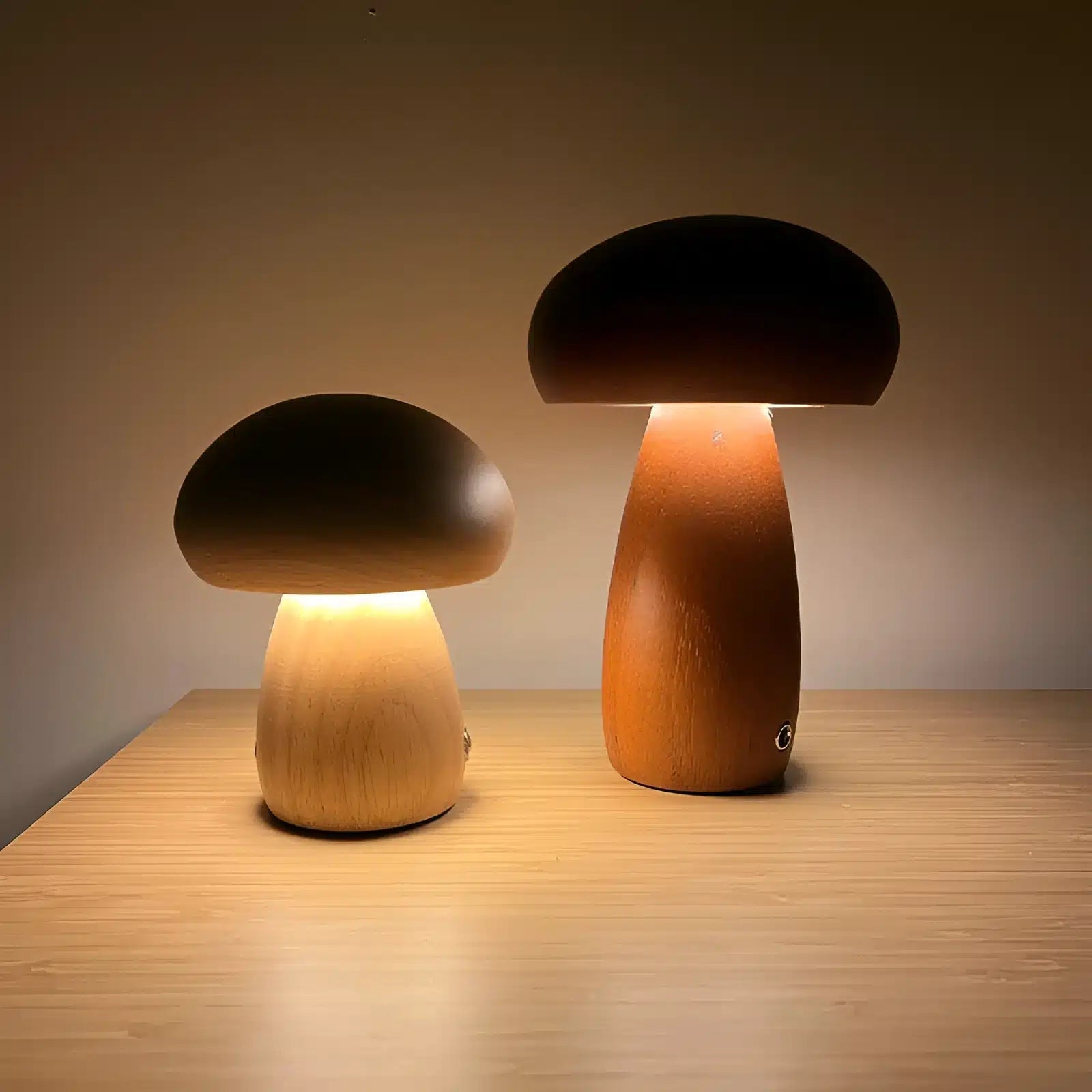 Lampe de Chevet en Bois de Hêtre - Interrupteur Tactile et USB pour Chambre - Luminenza - Walnut D