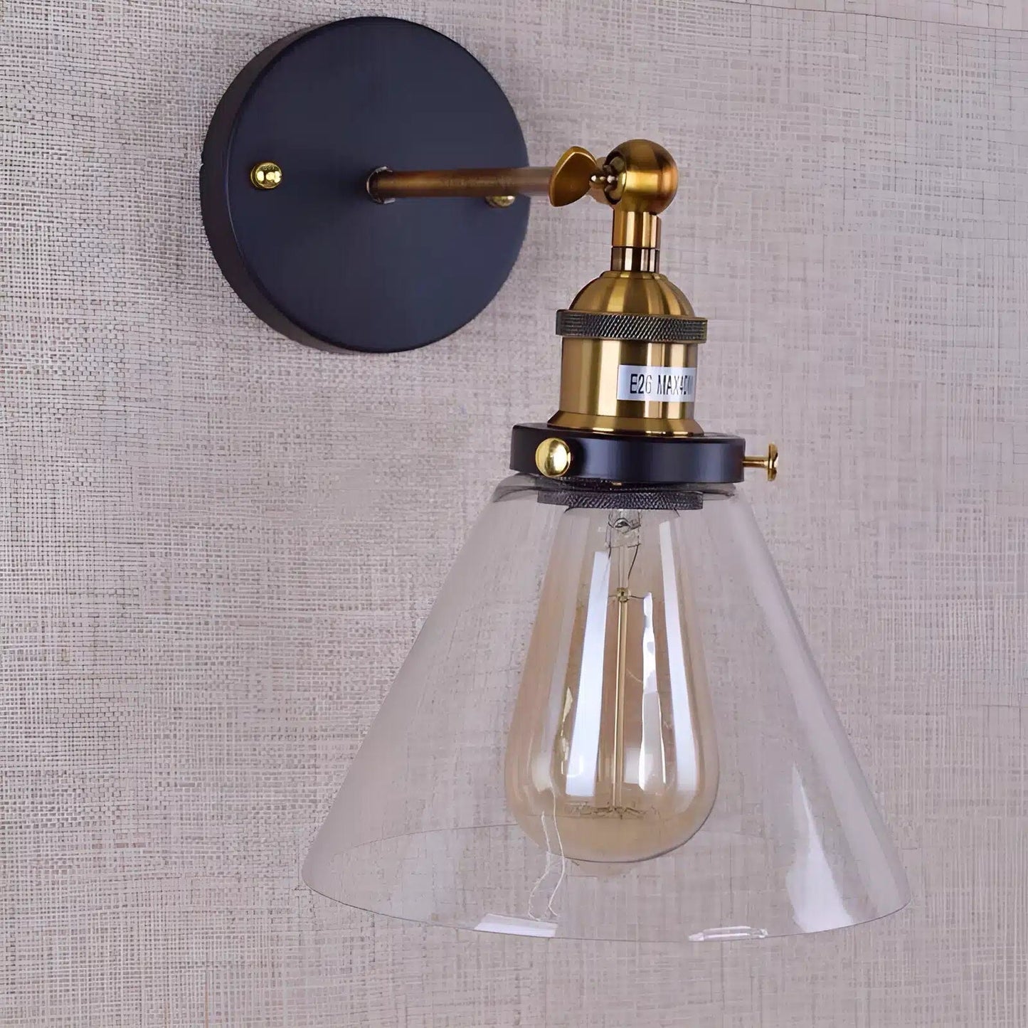 Lampe Murale Moderne , Décoration de Salle à Manger Style Conique - Luminenza - Verre clair