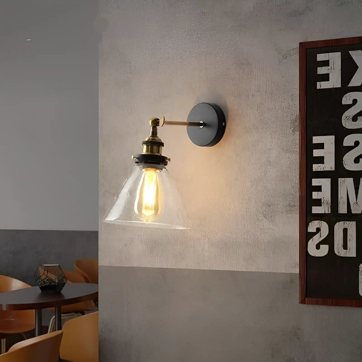 Lampe Murale Moderne , Décoration de Salle à Manger Style Conique - Luminenza - Verre clair