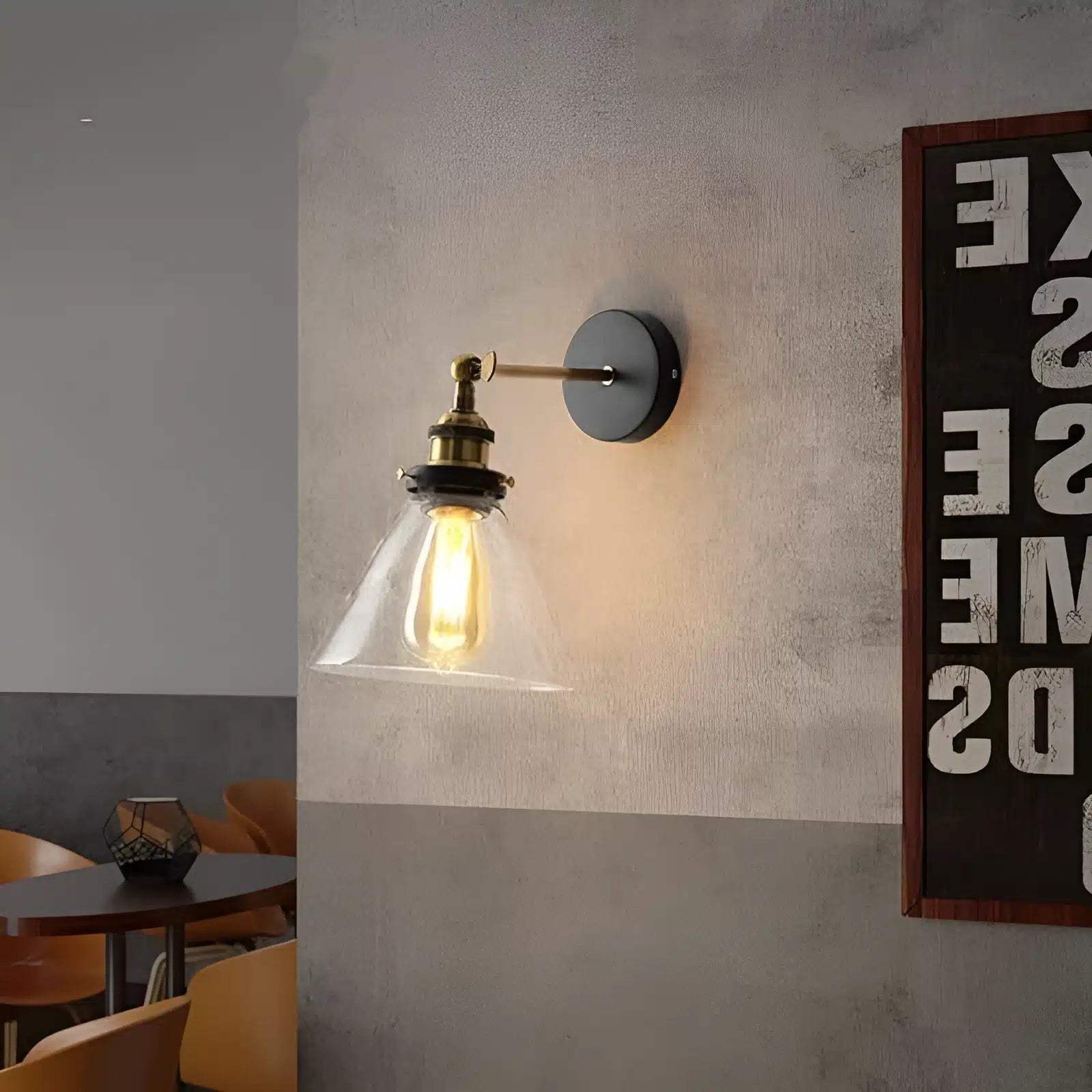 Lampe Murale Moderne , Décoration de Salle à Manger Style Conique - Luminenza - Verre clair