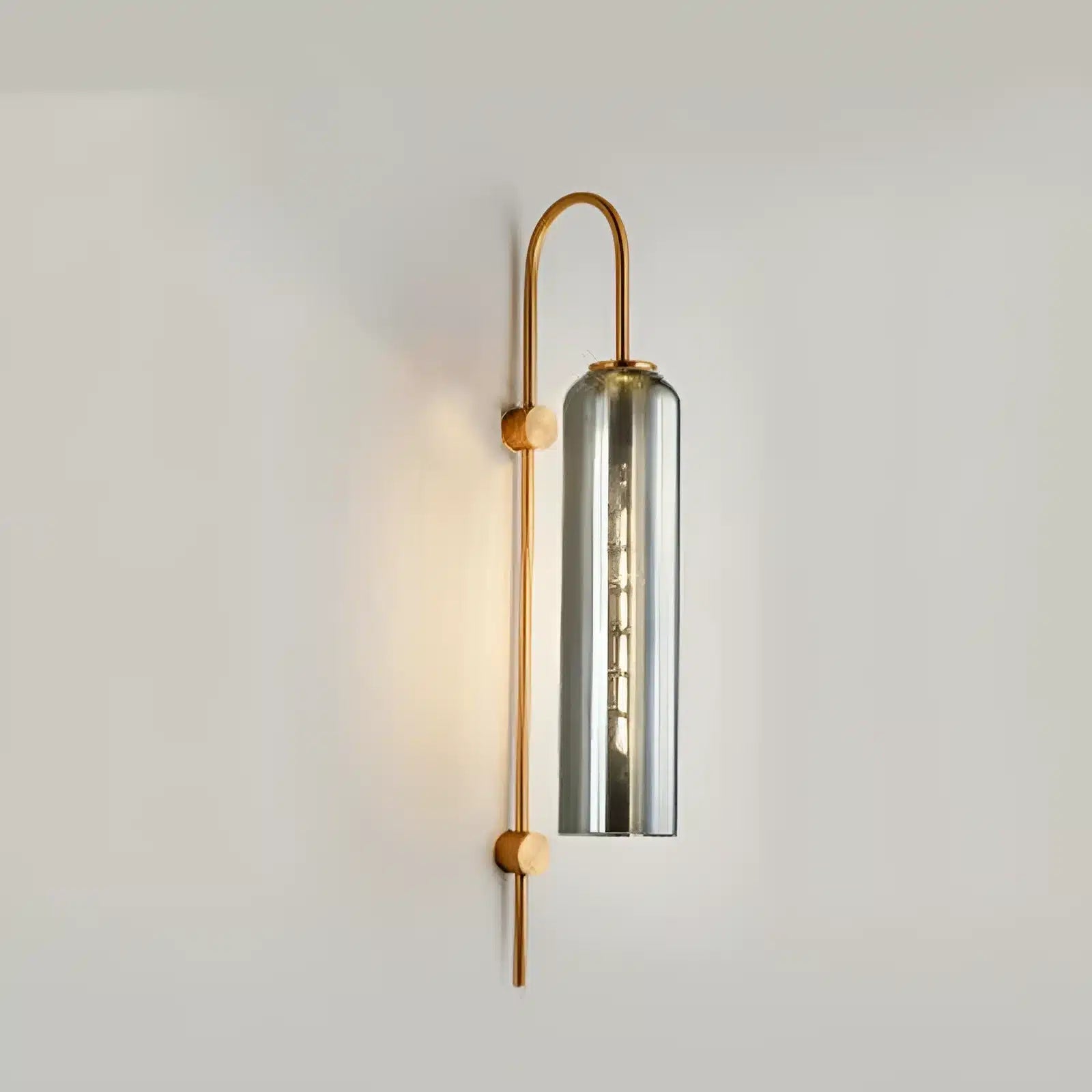 Lampe Murale Verticale en Verre pour chambre - Luminenza - Gris fumée