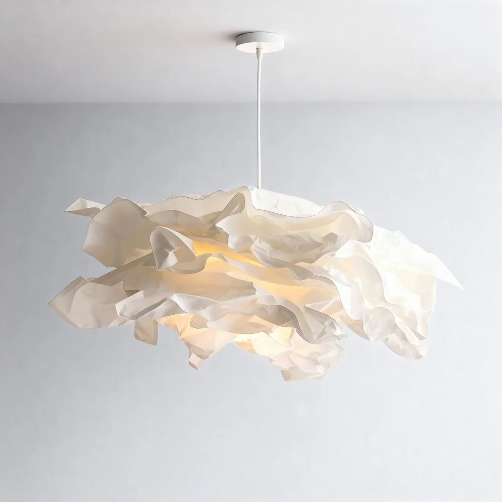 Lampe Pendante en Papier Fait Main pour salon - Luminenza - Blanc
