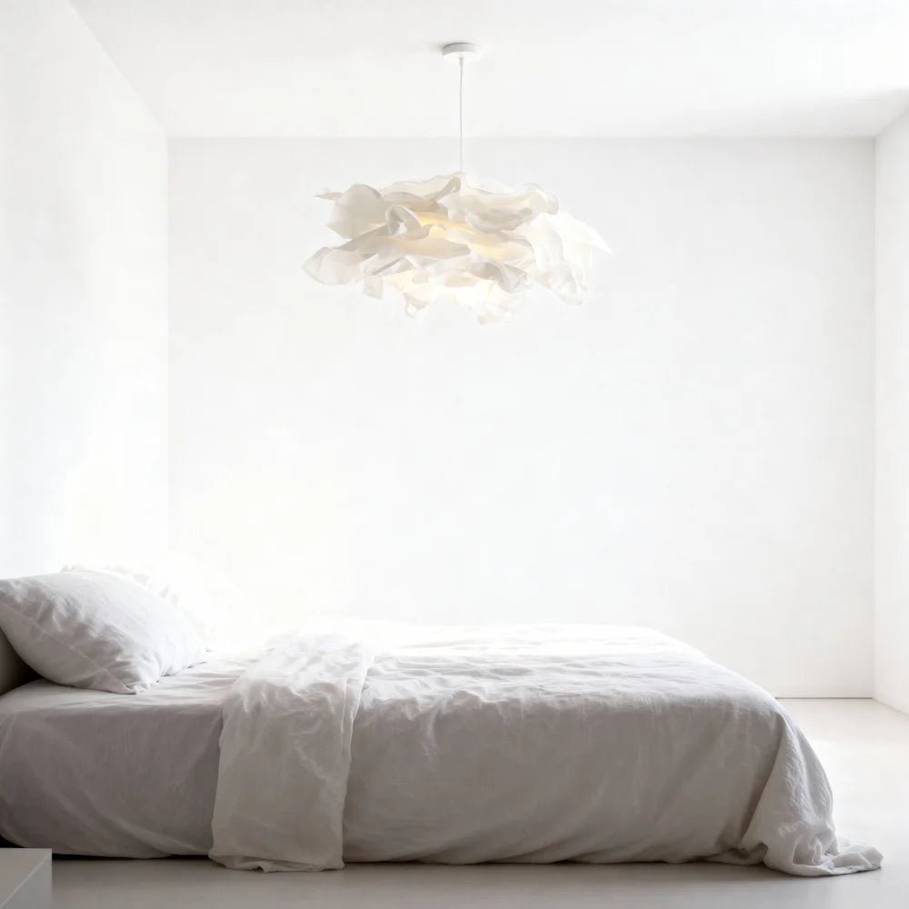 Lampe Pendante en Papier Fait Main pour salon - Luminenza - Blanc