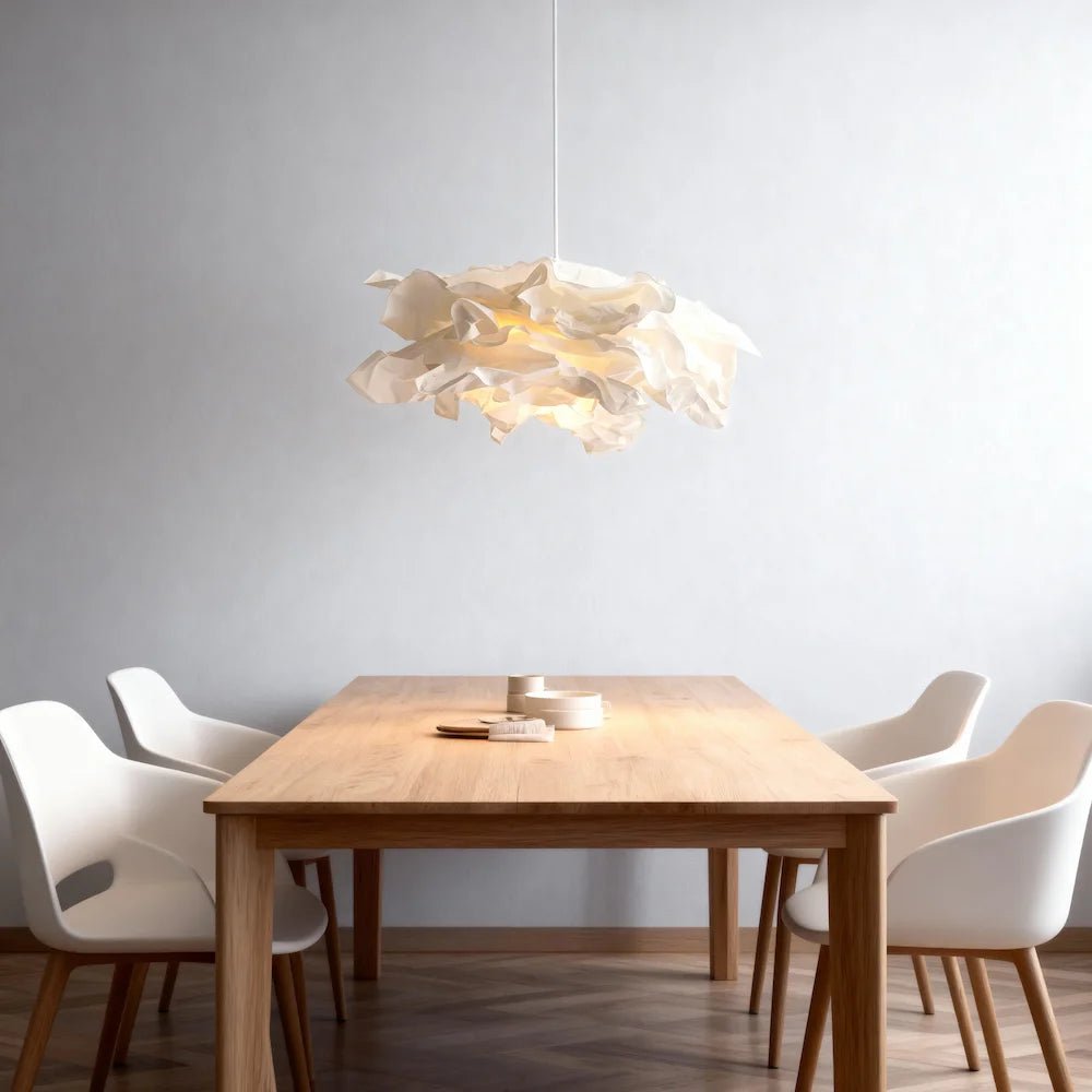 Lampe Pendante en Papier Fait Main pour salon - Luminenza - Blanc