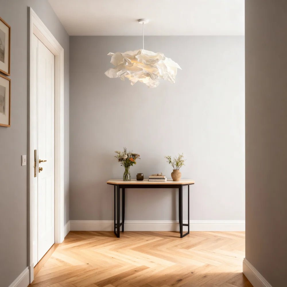 Lampe Pendante en Papier Fait Main pour salon - Luminenza - Blanc