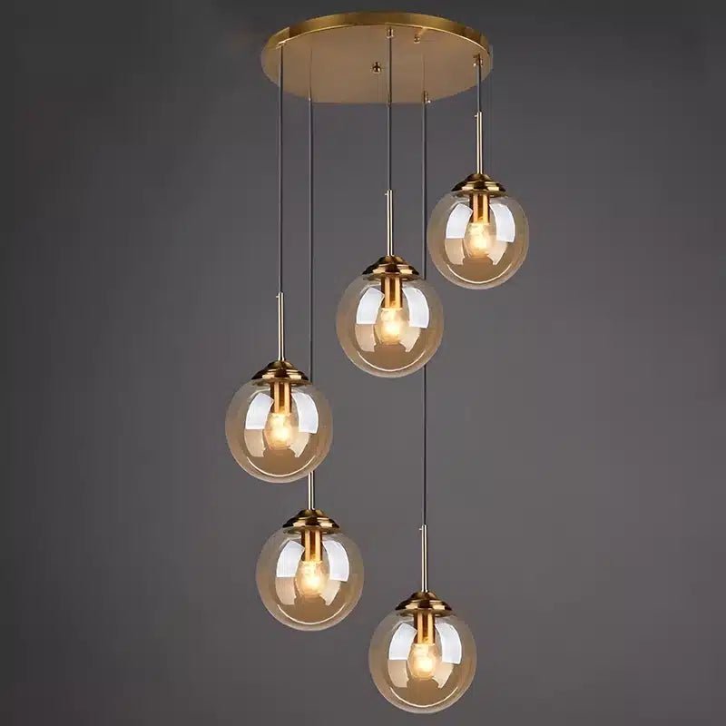 Lampe Pendante en Verre Ambre pour salon - Luminenza - Verre ambré
