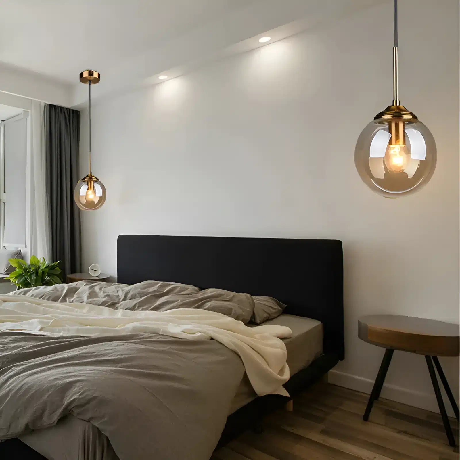 Lampe Pendante en Verre Ambre pour salon - Luminenza - Verre ambré