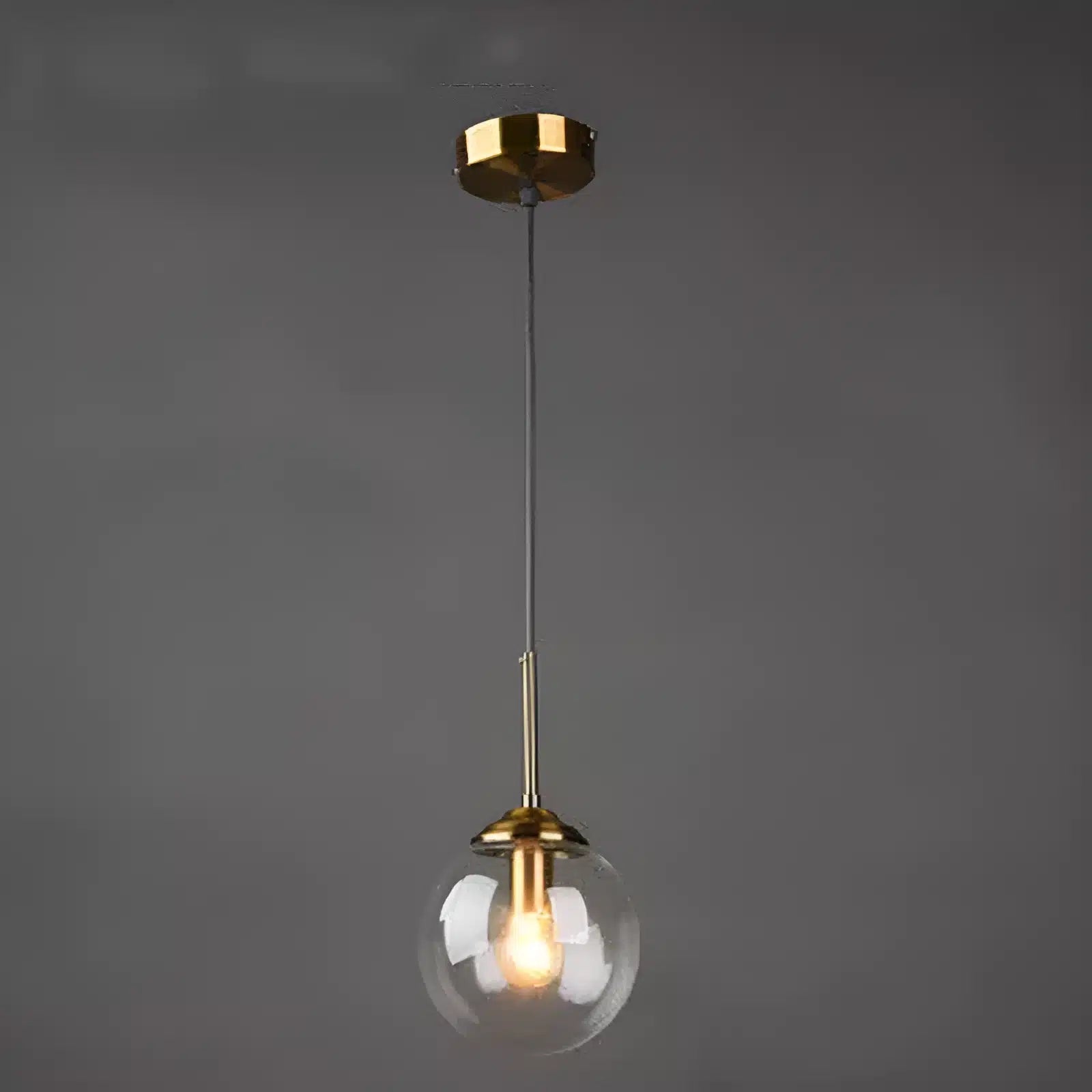 Lampe Pendante en Verre Ambre pour salon - Luminenza - Verre clair