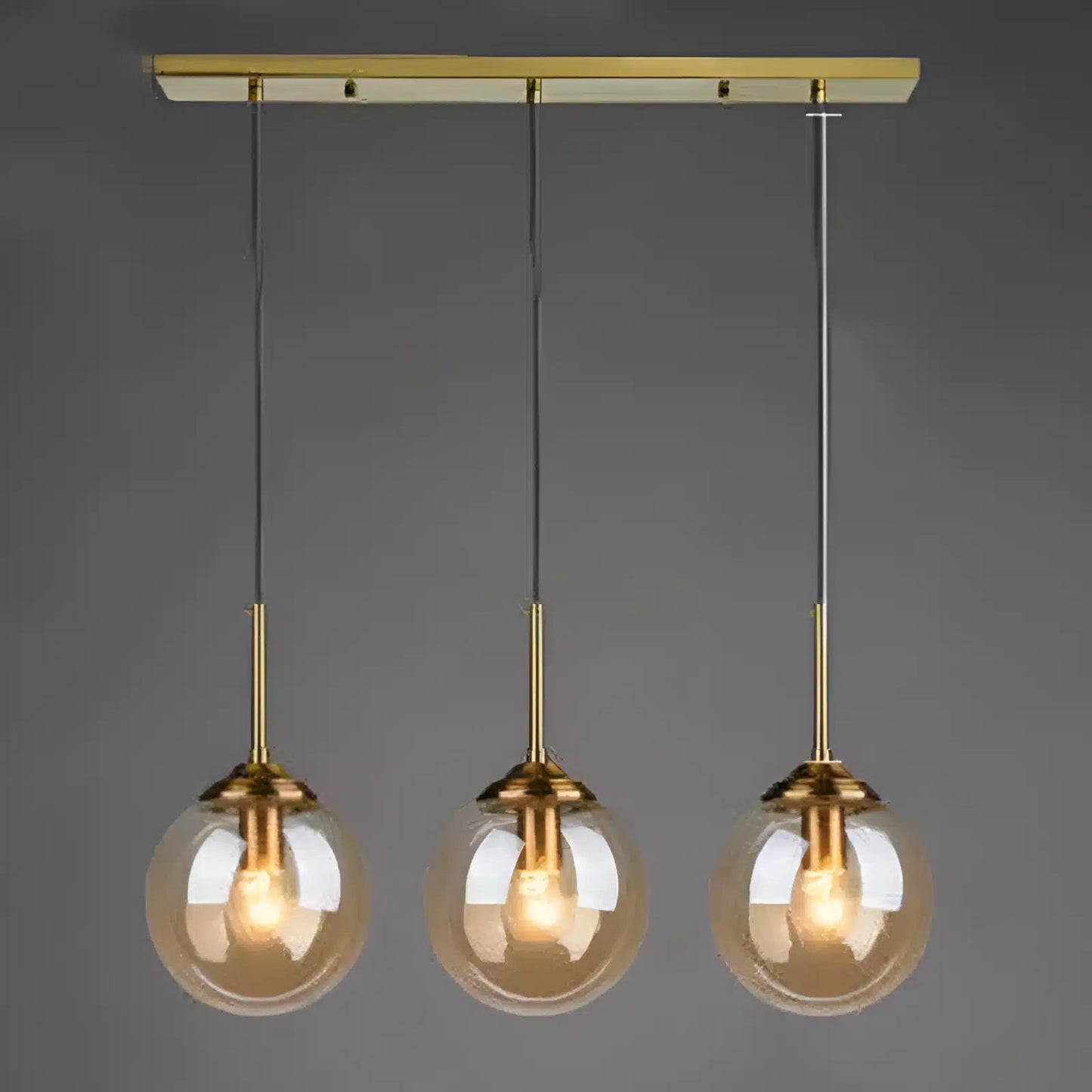 Lampe Pendante en Verre Ambre pour salon - Luminenza - Verre clair