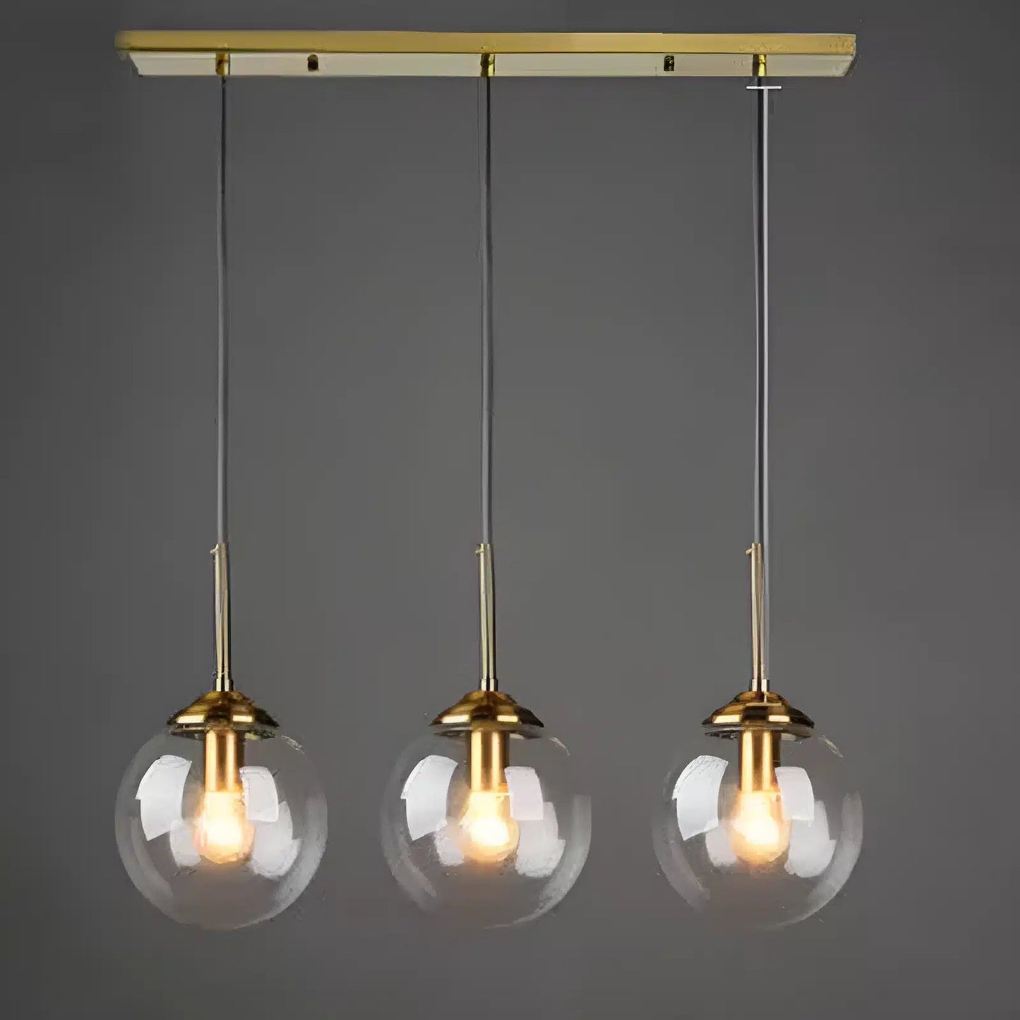 Lampe Pendante en Verre Ambre pour salon - Luminenza - Verre clair