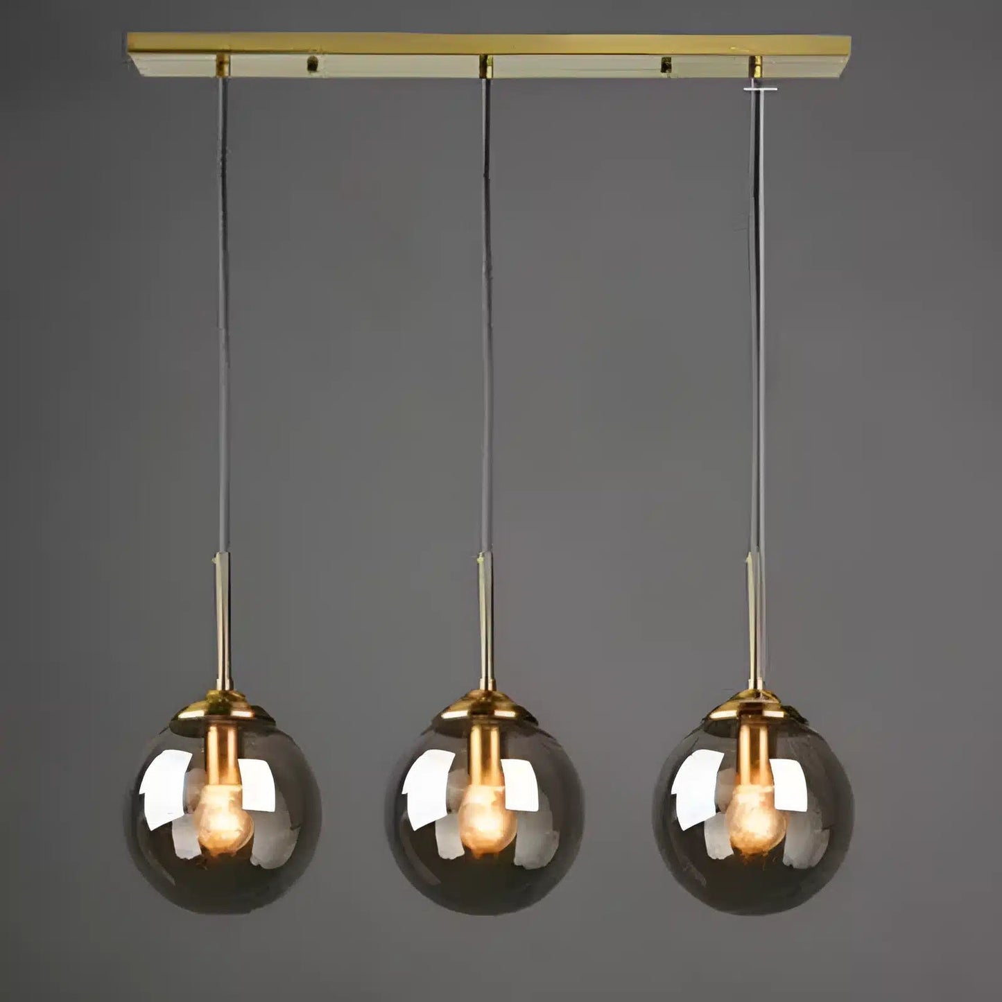 Lampe Pendante en Verre Ambre pour salon - Luminenza - Verre clair