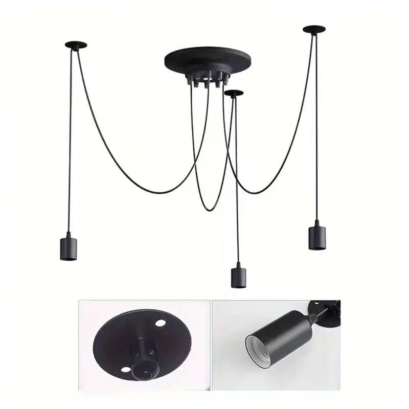 Plafonnier Araignée Réglable Style Loft Moderne - Luminenza - Noir