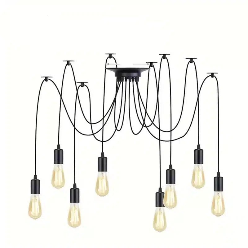 Plafonnier Araignée Réglable Style Loft Moderne - Luminenza - Noir