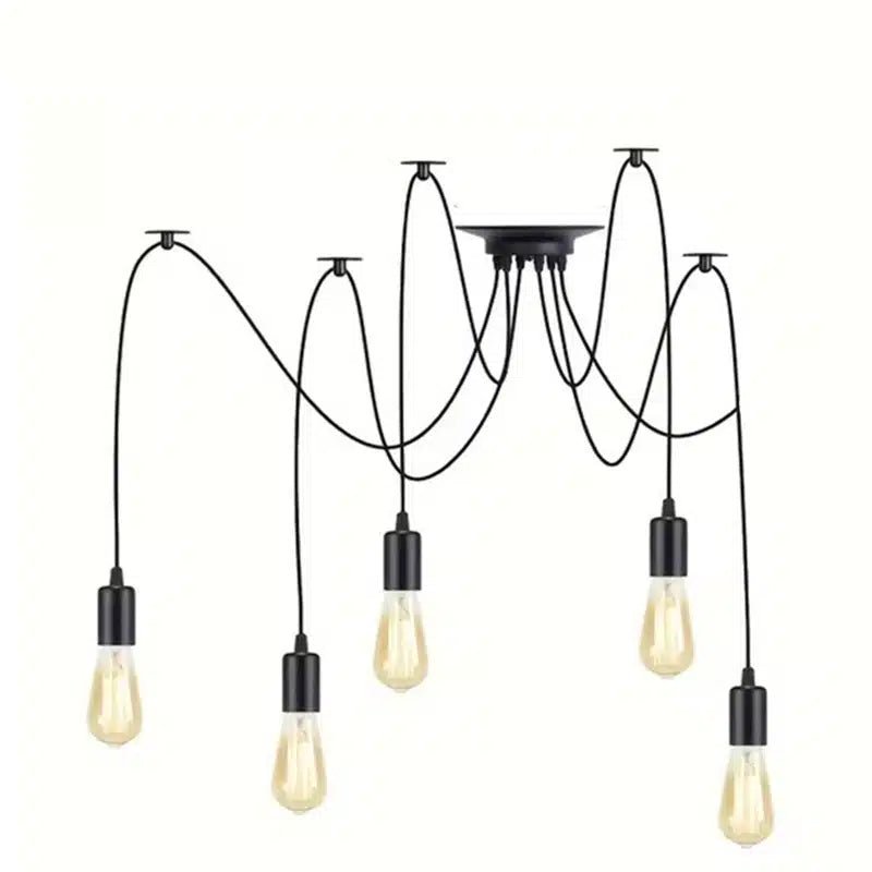 Plafonnier Araignée Réglable Style Loft Moderne - Luminenza - Noir