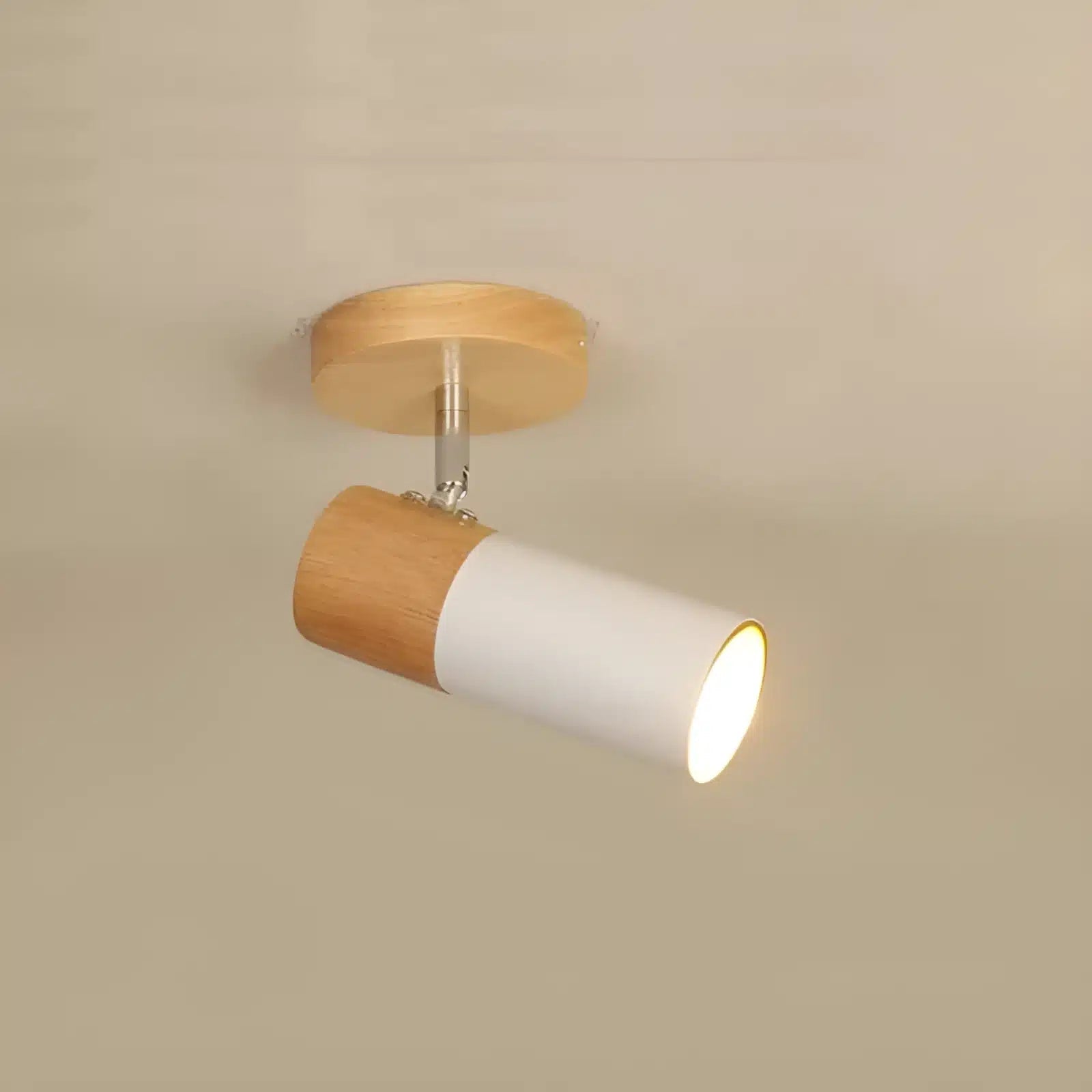 Plafonnier en bois nordique rotatif réglable en simple, duo, trio et quatuor - Luminenza - Blanc