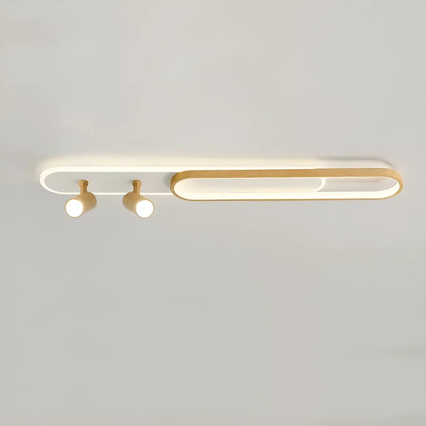 Plafonnier LED au Design Moderne 2 ampoules en plusieurs tailles pour Salon - Luminenza - Bois