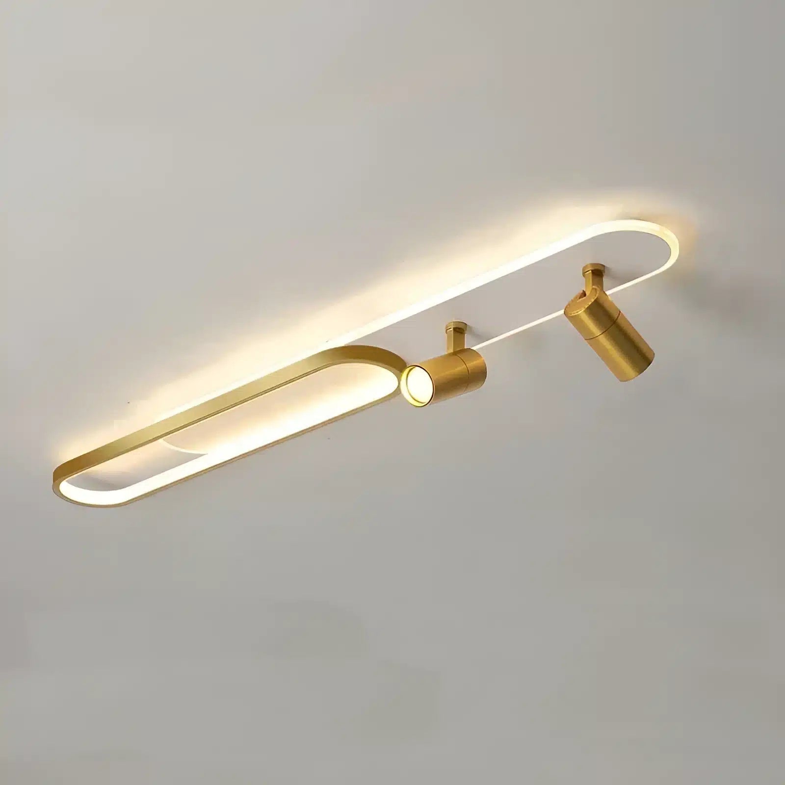 Plafonnier LED au Design Moderne 2 ampoules en plusieurs tailles pour Salon - Luminenza - Doré
