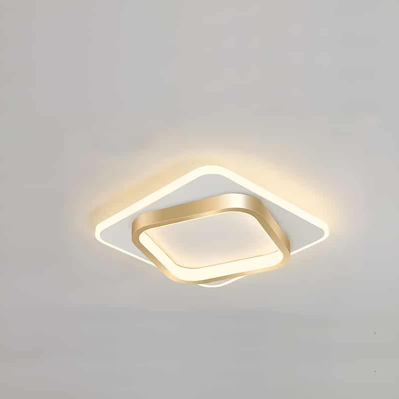 Plafonnier LED au design moderne en forme carrée pour un salon - Luminenza - Doré