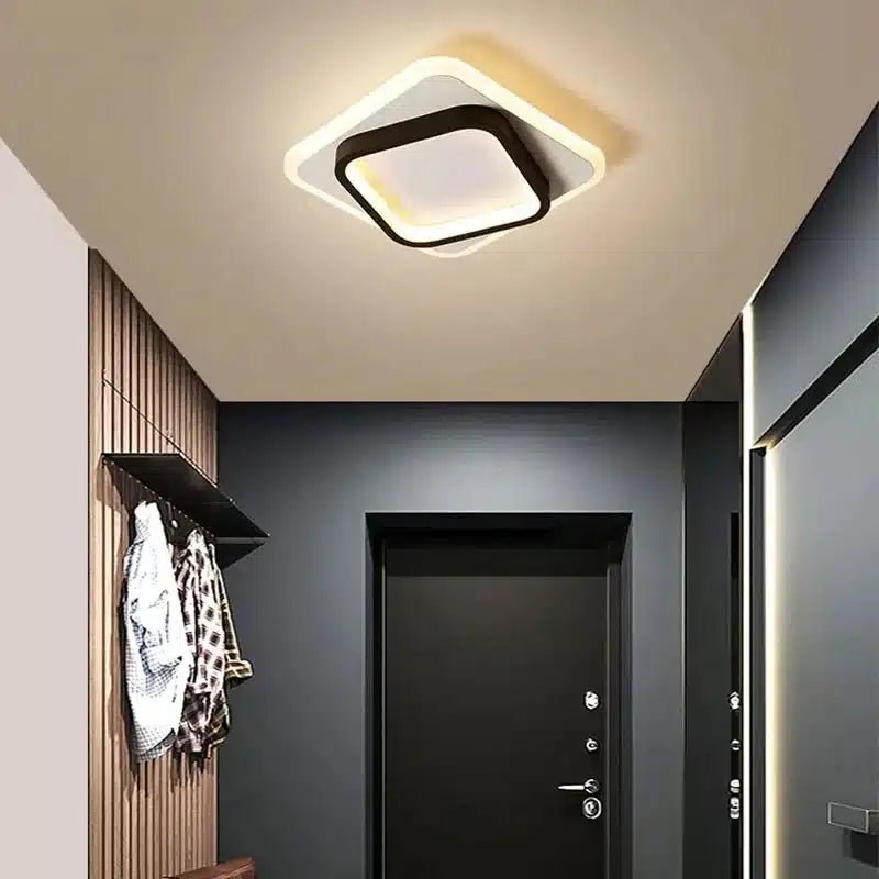 Plafonnier LED au design moderne en forme carrée pour un salon - Luminenza - Noir