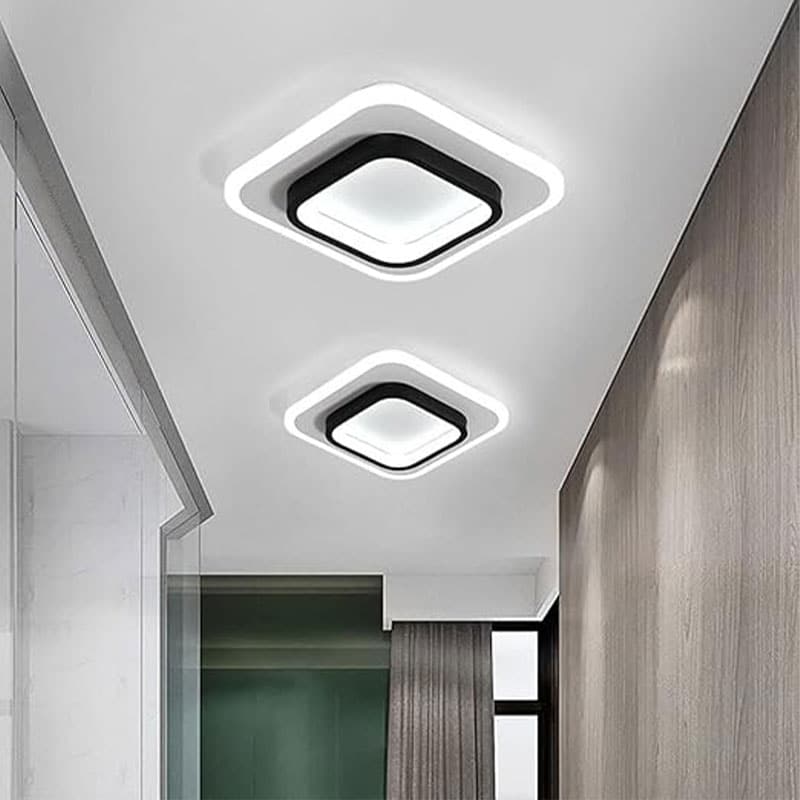 Plafonnier LED au design moderne en forme carrée pour un salon - Luminenza - Noir