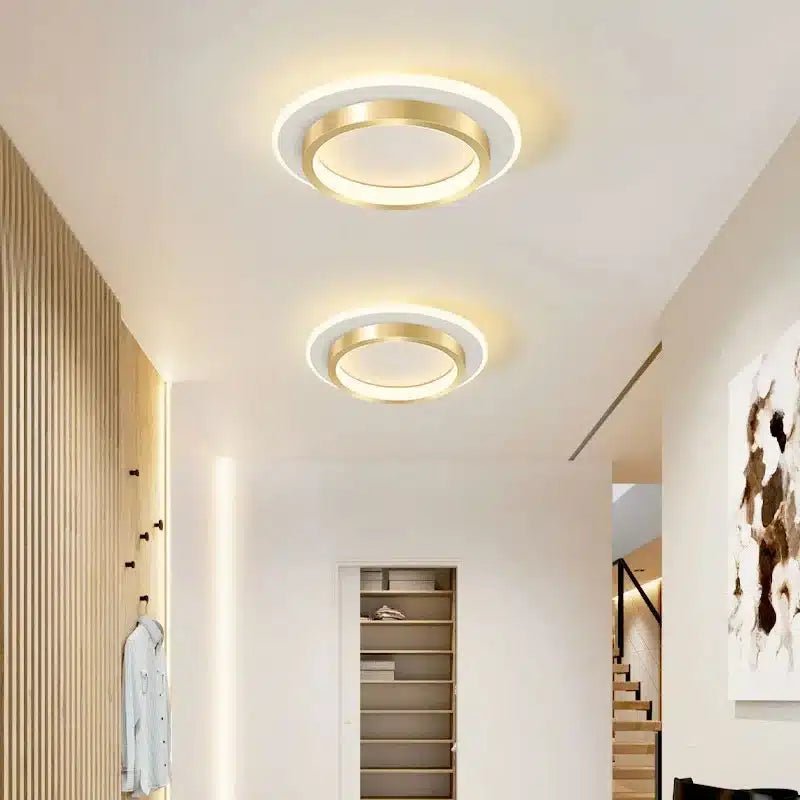 Plafonnier LED au design moderne en forme ronde pour un salon - Luminenza - Doré