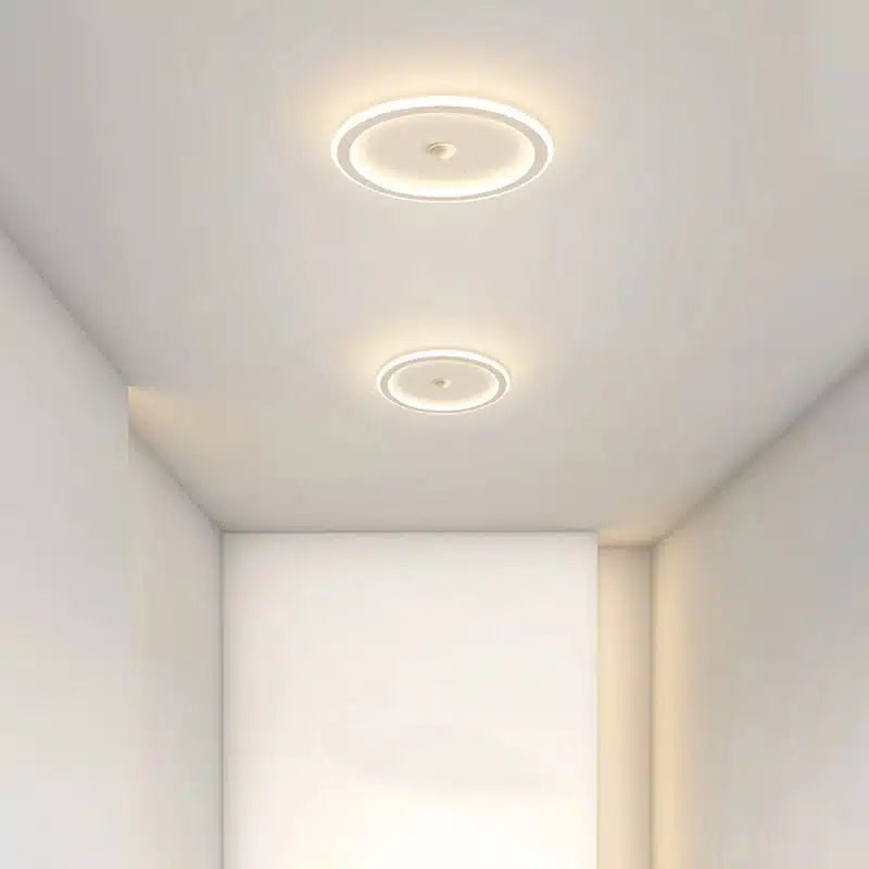 Plafonnier LED au design moderne forme ronde et carrée en noir et blanc pour salon - Luminenza - Blanc