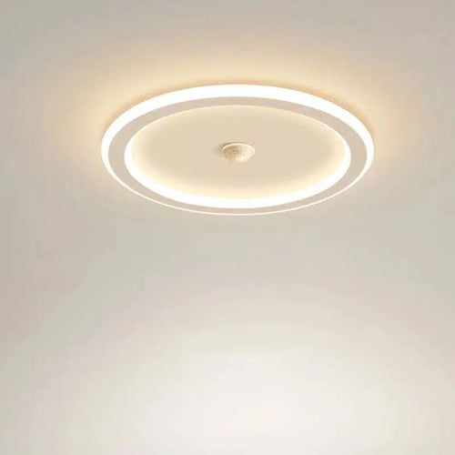 Plafonnier LED au design moderne forme ronde et carrée en noir et blanc pour salon - Luminenza - Blanc