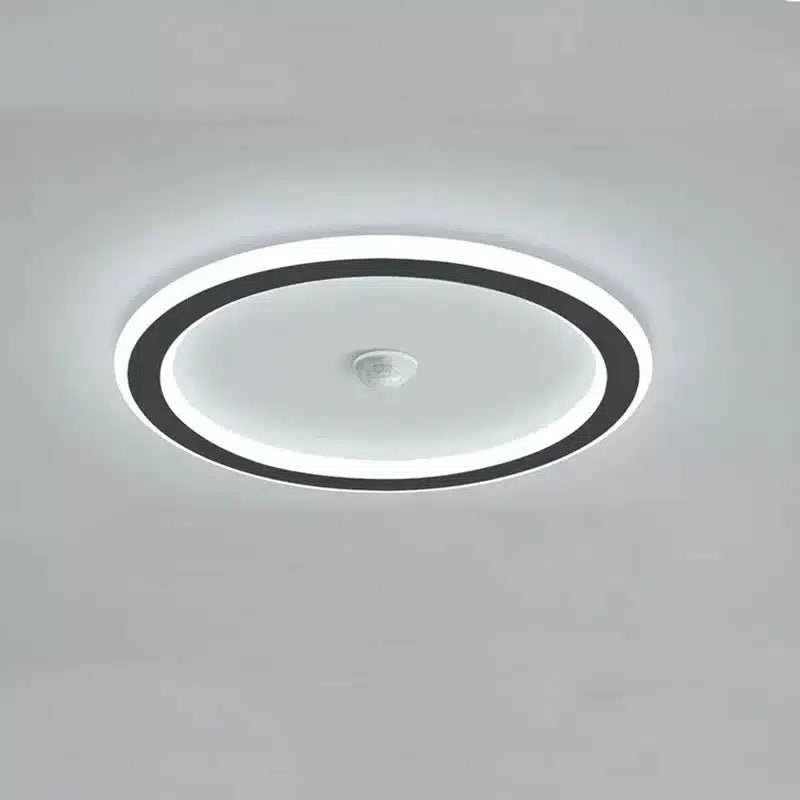 Plafonnier LED au design moderne forme ronde et carrée en noir et blanc pour salon - Luminenza - Noir