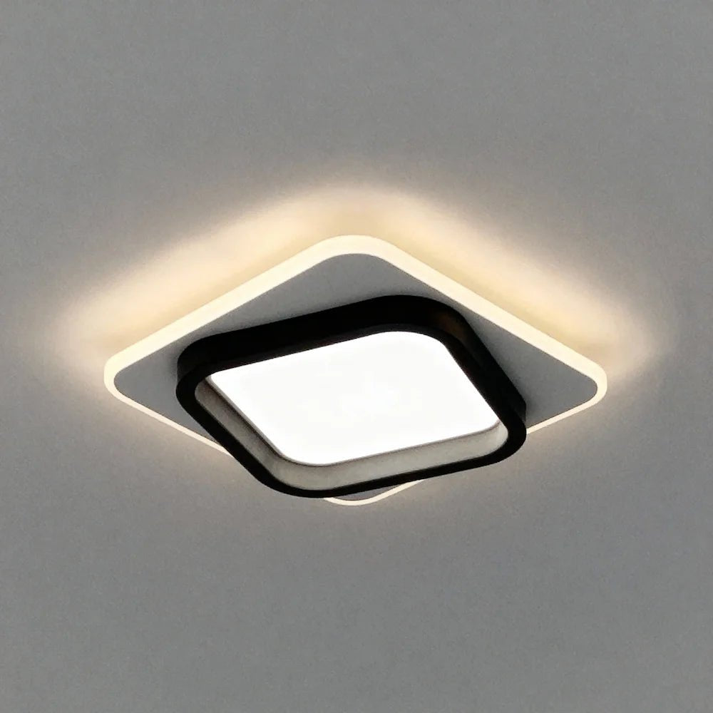 Plafonnier LED au design moderne forme ronde et carrée pour salon - Luminenza - Noir