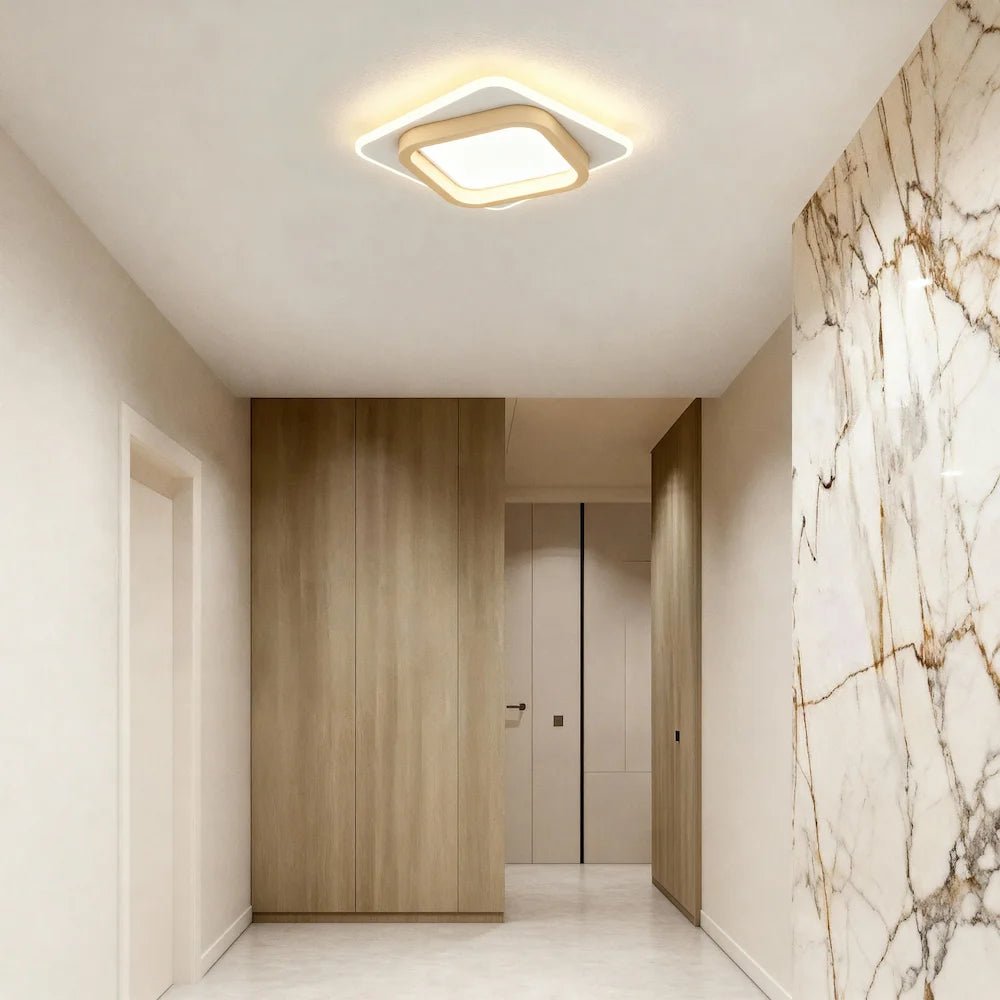 Plafonnier LED au design moderne forme ronde et carrée pour salon - Luminenza - Noir