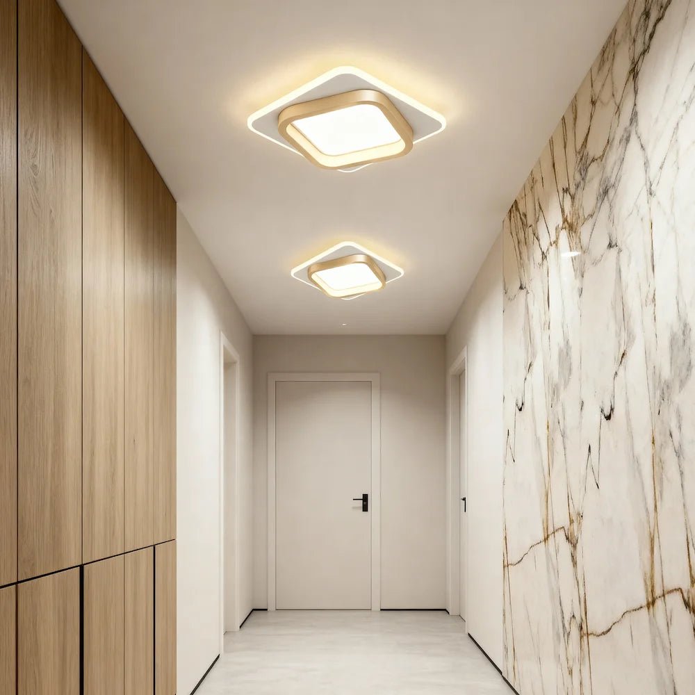 Plafonnier LED au design moderne forme ronde et carrée pour salon - Luminenza - Noir