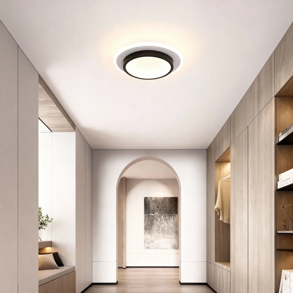 Plafonnier LED au design moderne forme ronde et carrée pour salon - Luminenza - Noir