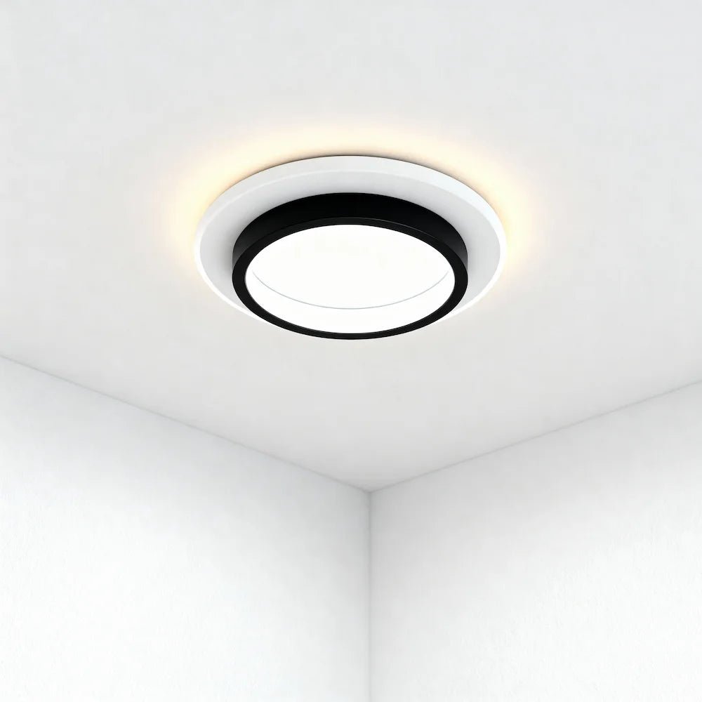 Plafonnier LED au design moderne forme ronde et carrée pour salon - Luminenza - Noir