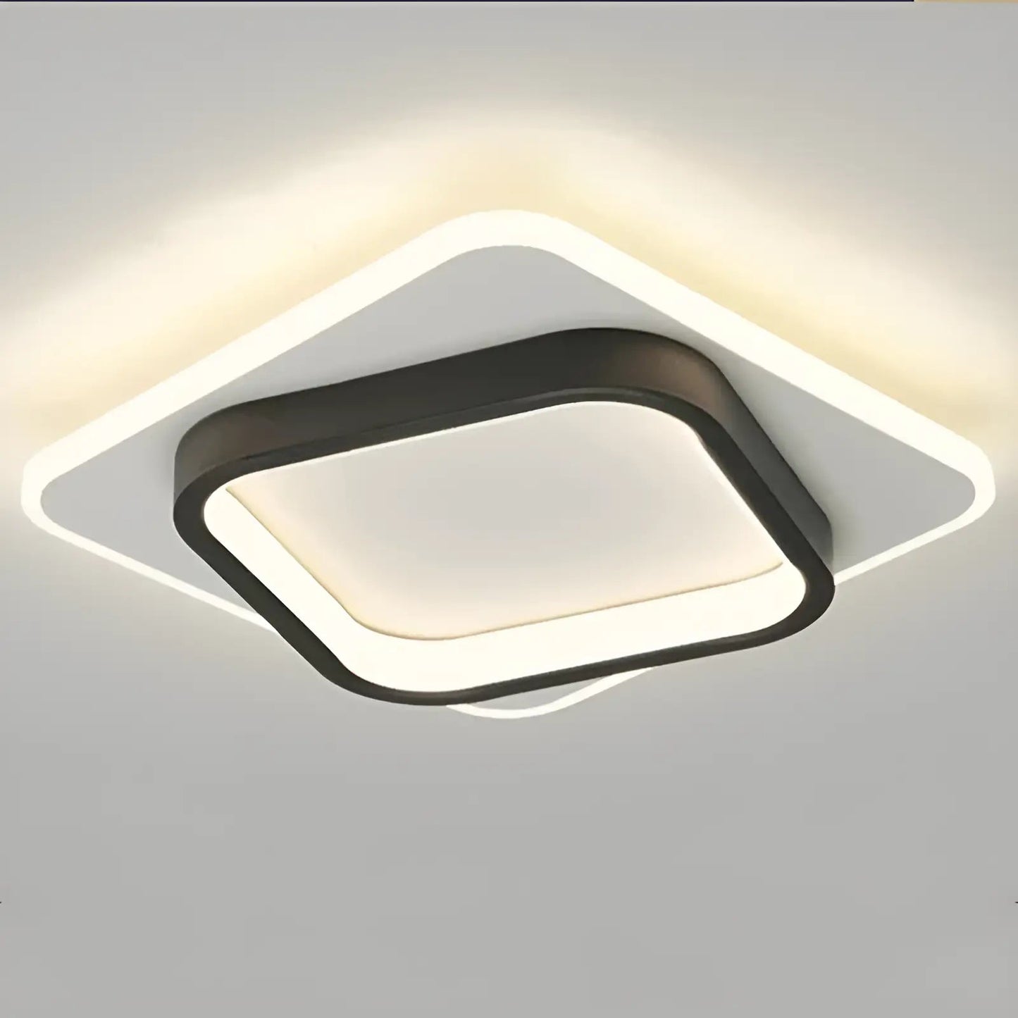 Plafonnier LED avec des carrés imbriqués pour salon - Luminenza - Noir