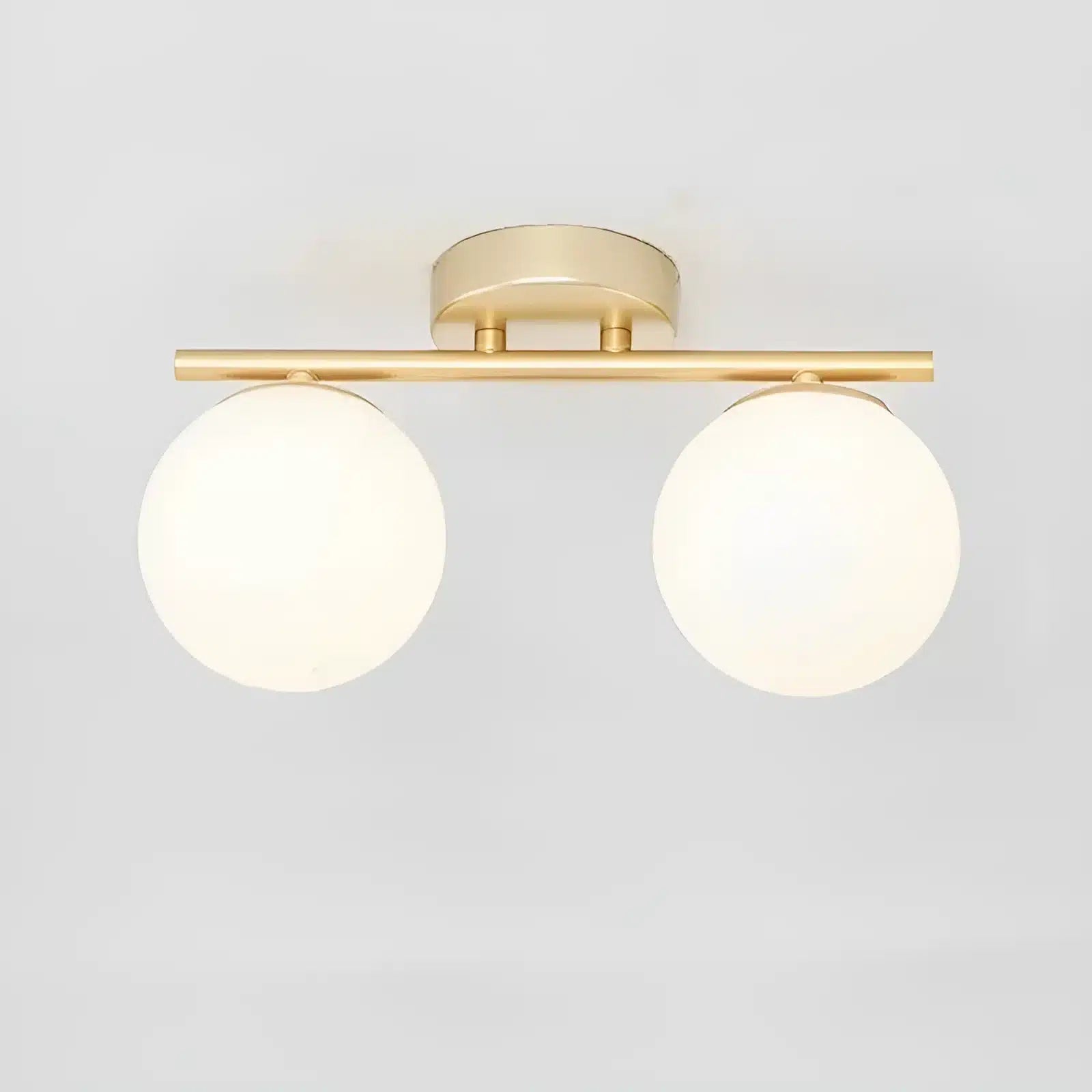 Plafonnier LED boule en pierre de verre pour salon - Luminenza - Doré