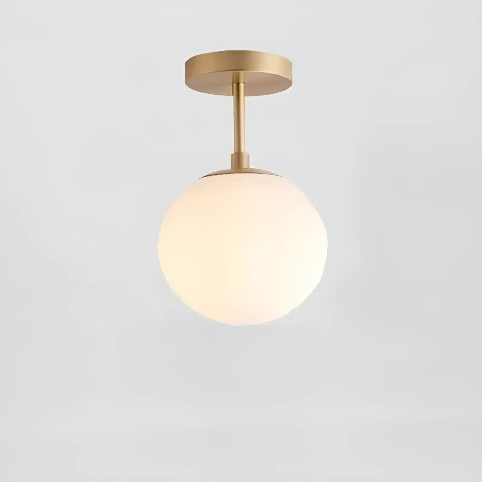 Plafonnier LED boule en pierre de verre pour salon - Luminenza - Doré